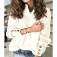 thumbnail image 6 of Women'S Oversized Chunky Pullover Sweaters Cowl Neck Long Sleeve Winter Slouchy Loose Knit Sweaters White 4XL, 6 of 8