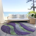 thumbnail image 6 of Addison Rugs Chantille Indoor/Outdoor Transitional Swirls Purple Machine Washable Round Rug, 8' x 8', 6 of 7