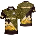 thumbnail image 4 of Custom 3D Bowling Polo Shirts for Men and Women Personalized Team Name Gift Unisex Customized Bowling Short Sleeve Polo Shirt (Purple, L), 4 of 9