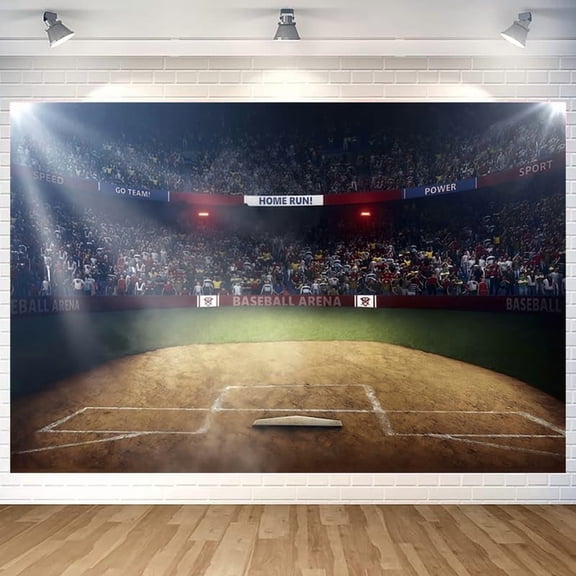 Baseball Field Stadium Backdrop Wall Banner Photography Background for Baseball Theme Party Decorations Supplies