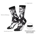 thumbnail image 4 of Picia Floral Cow Silhouette Print Athletic Socks for Men & Women – Cushioned Moisture-Wicking Crew Socks for Sports, Running, and Training, Soft & Breathable Size 5-11, 4 of 6