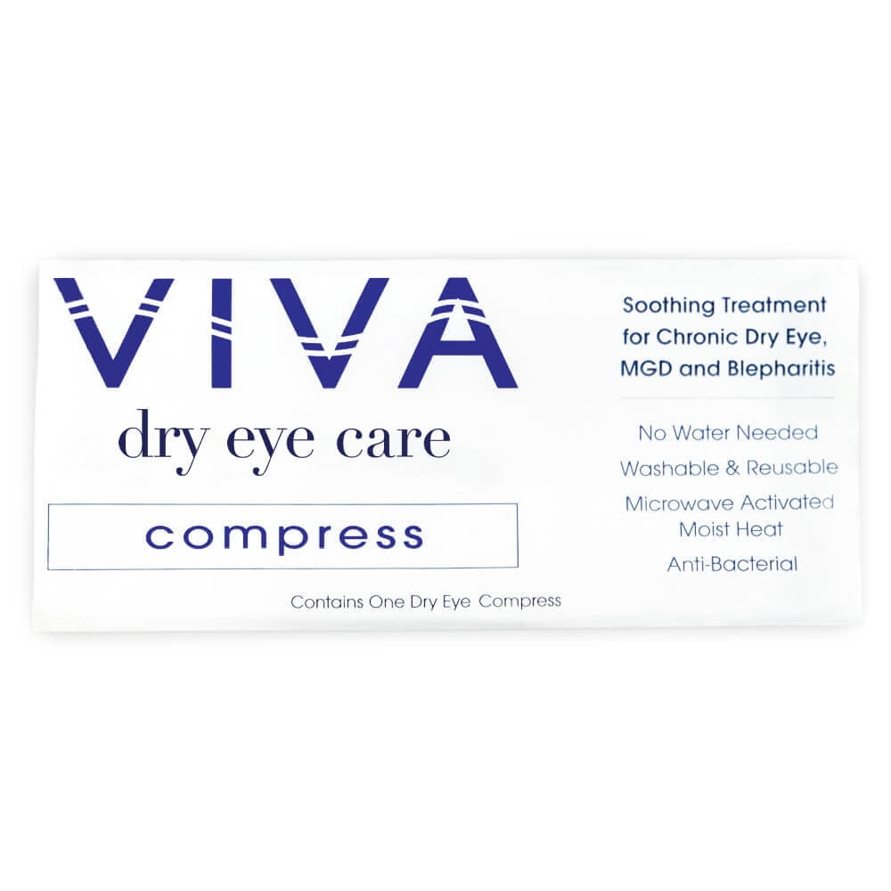 Viva Mask | Moist Heat Dry Eye Compress | Microwave Activated | Dry Eye Irritation Relief | Reusable, Non-allergenic, Washable | White