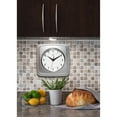 thumbnail image 2 of Infinity Instruments 9" Square Retro Clock, Silver, 2 of 4