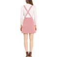 thumbnail image 3 of INSPIRE CHIC Women's Corduroy V Neck A-Line Mini Overall Pinafore Dress L Pink, 3 of 5