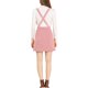 thumbnail image 3 of Vestido Pinafore Mini A-Line de Terciopelo con Cuello en V para Mujeres Chic L Rosa, 3 of 5
