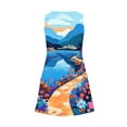 thumbnail image 3 of Tropical Floral Sundress for Women Summer Vacation Sleeveless A Line Casual Tank Beach Dress, 3 of 4