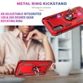 thumbnail image 4 of for Samsung Galaxy A20S (NOT Fit Samsung A20/A20E) with Temper Glass Phone Case Ring Magnet Mount Ready Slip Guard Grids Pattern Kickstand Hybrid Slim Shock Bumper Cover (Red), 4 of 4