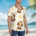 thumbnail image 5 of Balery Sloth Yoga Print Men's Hawaiian Shirts Short Sleeve Beach Shirt Relaxed Fit Vacation Button Down Shirts-XX-Large, 5 of 9