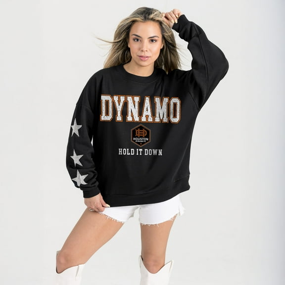 Women's Gameday Couture  Black Houston Dynamo FC Velocity Rhinestone Star Sweatshirt
