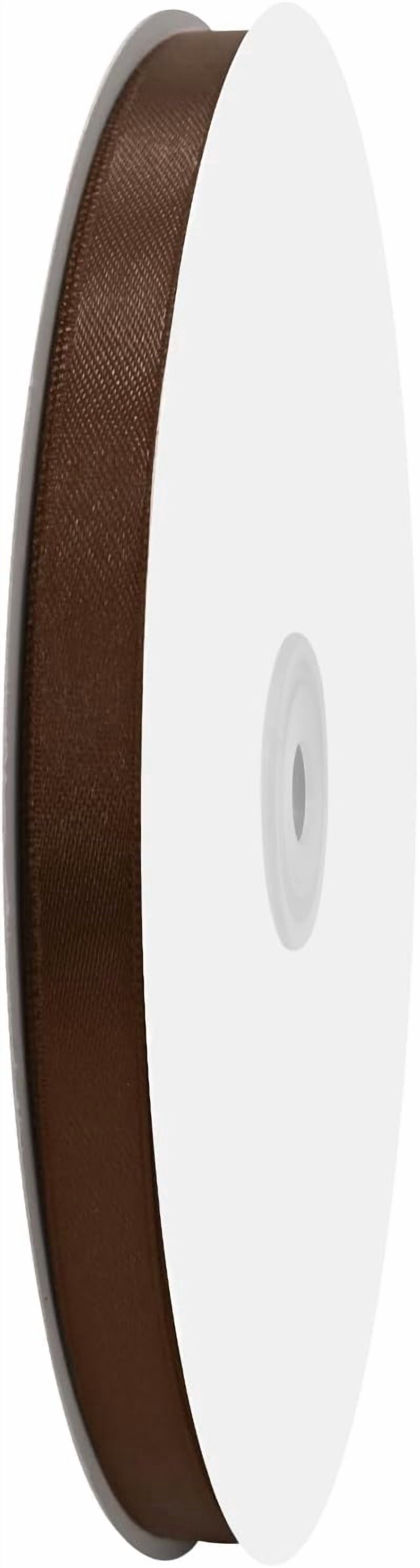 Double Face 3/8 inch Wide 100 Yards Brown Satin Ribbon for Gift Wrapping for Weddings Bouquet Balloons Sewing Hair Bow