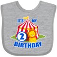 thumbnail image 3 of Inktastic Its My Birthday Circus Tent with Lion 2 Years Old Boys or Girls Baby Bib, 3 of 4