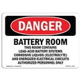 thumbnail image 1 of SignMission OS-DS-A-710-L-1910 7 x 10 in. OSHA Danger Sign - Battery Room Contains Lead-Acid, 1 of 1