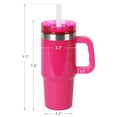 thumbnail image 3 of Ozark Trail 18 oz Insulated Stainless Steel Tumbler with Handle, Pink Shimmer, 3 of 9