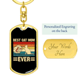 thumbnail image 3 of Best Cat Mom Ever Stainless Steel or 18k Gold Premium Swivel Dog Tag Keychain, 3 of 8