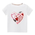 thumbnail image 1 of vdgthytj T-Shirts de la Saint-Valentin pour Enfants Garçons Filles Col Rond Manches Courtes Graphique Été Coton, 1 of 4