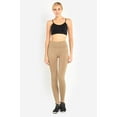 thumbnail image 3 of DailyWear Womens High Waist Fleece Extra Wide Band Leggings One Size, Beige, 3 of 4