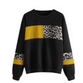 thumbnail image 2 of Hauts à Manches Longues pour Femmes Blouse Imprimé Léopard Hauts Coton Sweat à Manches Longues, 2 of 6