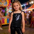 thumbnail image 2 of BOOMNY Toddler Girls Sparkly Tank Tops Sleeveless Dance T Shirts for Girls Metallic Shiny Elegant Slim Fit Party Stage Performance Tops, 2 of 4