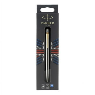 Parker® Jotter Ballpoint Pen, Medium Point, 0.7 mm, Silver/Gold Tone Barrel, Blue Ink