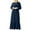 Dark Blue, variant on Fesfesfes Women Robe Loose Long Sleeve Dress Solid Ankle-length Dress Long Dress