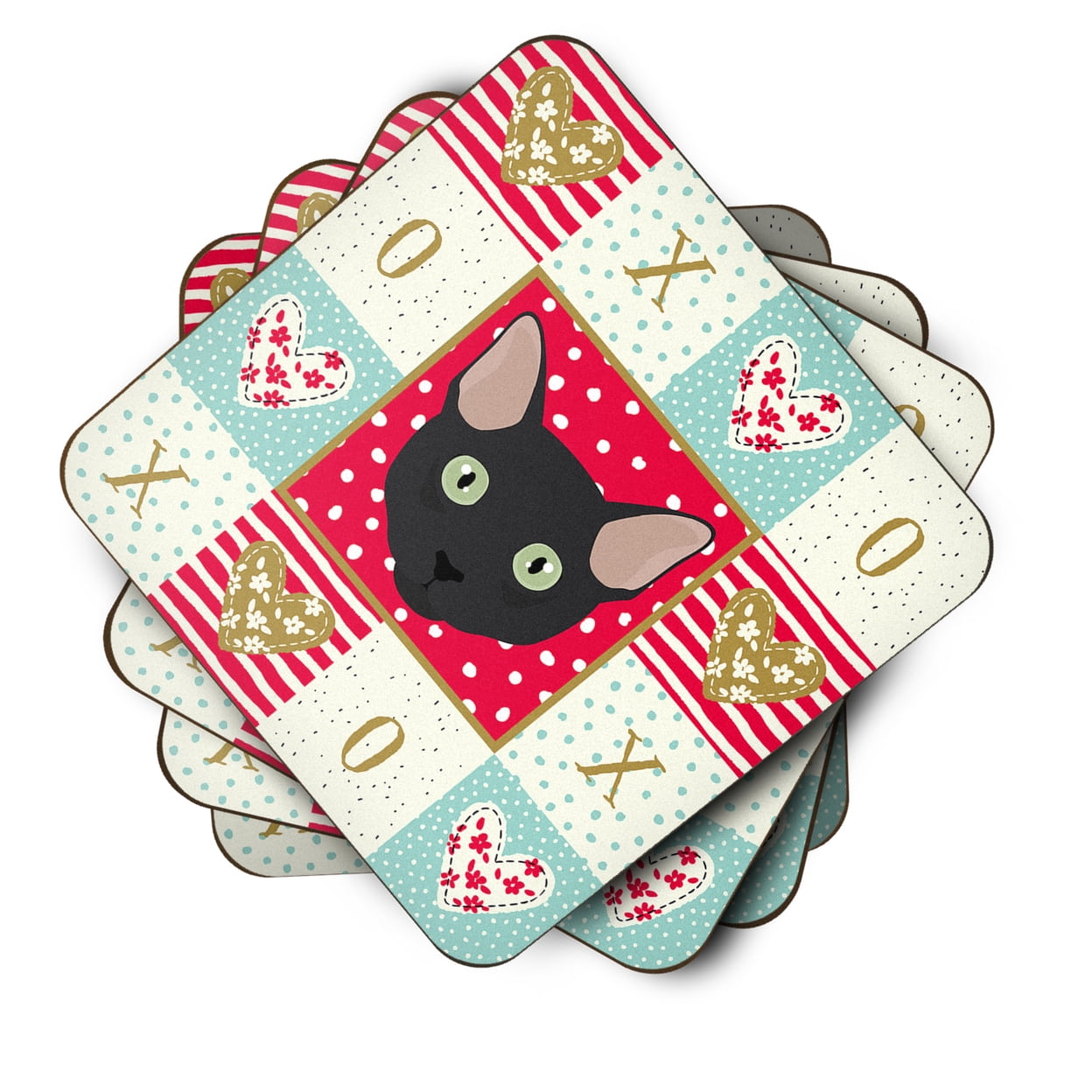 Mandalay Cat Love Foam Coaster Set of 4