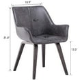 thumbnail image 3 of Homy Grigio Faux Leather Living Room Chairs With Armrest, Dining Chairs Set of 2 (Charcoal), 3 of 5
