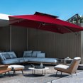 thumbnail image 4 of 9 x 9 ft Patio Umbrella, Outdoor Square Large Cantilever Umbrella Heavy Duty Offset Sun Umbrella， Red, 4 of 9