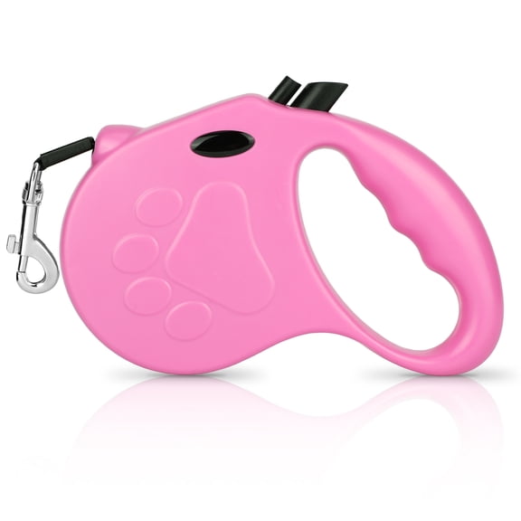 Retractable Dog Leash, 16ft Dog Walking Leash for Small Dogs up to 55 lbs, Non-Slip Handle - Pink