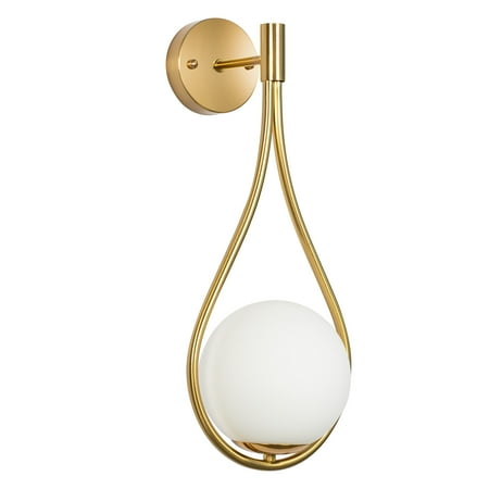 

1-Light Mid-Century Modern Wall Sconces Bathroom Globe Vanity Light Fixture Brass for Bedroom Mirror Living Room Restaurant Gold
