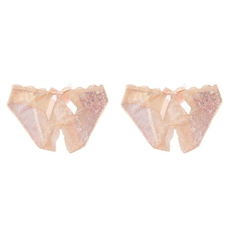 (2-Pack) 2025 Lace Low Waisted Sheer Mesh Panties Underwear for Women with Comfort items for Women Under 5 High Aesthetic Value Be Lane 22 24 New