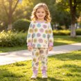 thumbnail image 2 of Enyan Baby Girl Outfit 3 6 12 18 24 Months 2T 3T Girl Clothing Set Bowknot Printed All-over Sweatshirt Joggers Set,2-3 Years, 2 of 7
