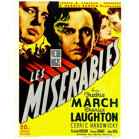 Les Miserables From Left Charles Laughton Fredric March On Window Card 1935 Tm And Copyright 20Th Century Fox Film Corp All Rights ReservedCourtesy Everett Collection Movie Poster Masterprint