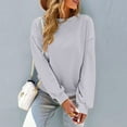 thumbnail image 6 of Sweaters For Women Trendy Casual Crewneck Long Sleeve Sweatshirts Teen Girls Outfits Polyester Spandex Gray Size M-2Xl Oversized Sweaters For Women, 6 of 8