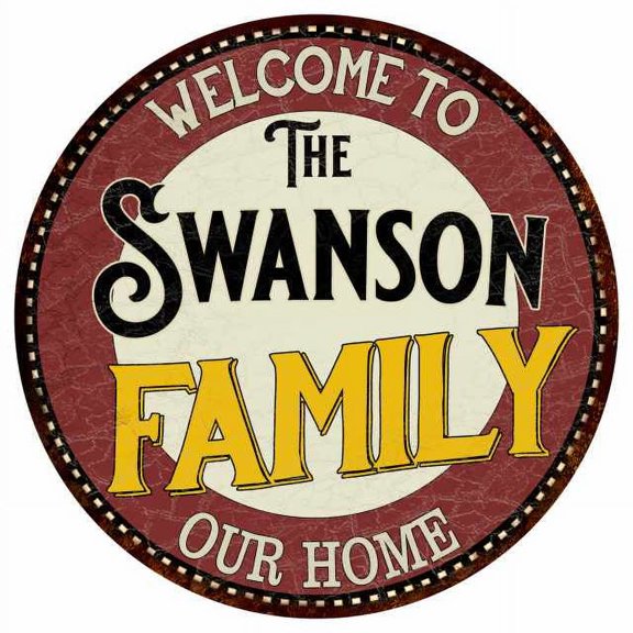 The Swanson Family 14" Round Metal Sign Kitchen Game Room Decor 100140038376