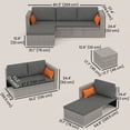 thumbnail image 3 of Outsunny Ensemble de Canapé et Table Basse de Patio 3 Pcs - Gris, 3 of 9