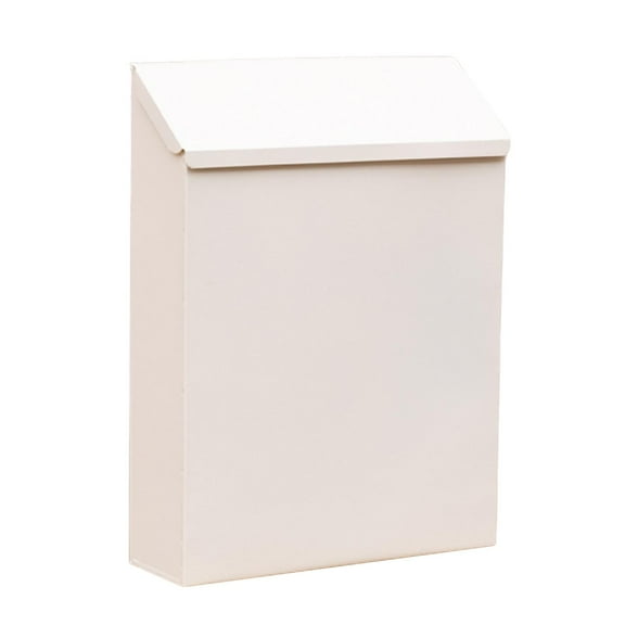 Wall Mounted Mailbox Drop Box with Lock Metal Postbox Wall Hanging Mail Box Newspaper Holder Box for Gate Outside House Decor white