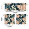 thumbnail image 6 of Kitchen Curtains 24 Inch Short - 3 Panel Set, Rod Pocket Window Curtain with Tropical Leaf Botanical Print, 100% Polyester for Farmhouse, Cafe, Kitchen, Bedroom, Easy Wash, 6 of 6