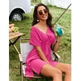 thumbnail image 4 of Oudiya Women Swimsuit Cover Up V Neck Bathing Suit Cover Ups Dress Bikini Beach Wear, S-3XL, 4 of 6