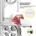 thumbnail image 4 of 1500W Heavy-Duty Electric Meat Band Saw Machine, 8 High-Quality Blades, 0.04-7.8 Inch Cutting Thickness, 19.3" x 15.3" Sturdy Workbench, Stainless Steel for Efficient Meat and Bone Cutting, 4 of 16