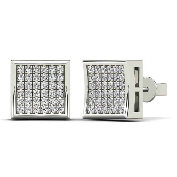 aaXia 14K White Gold 1/4ct. TDW Diamond Square Stud Earrings (H-I, I1-I2)