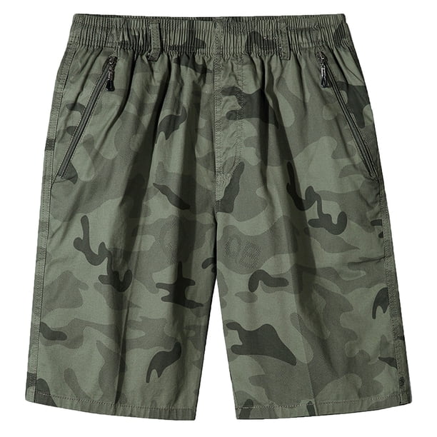 Pantalones cortos de herramientas de tiempo libre sólido con botones de bolsillo para hombres de moda Fridja fhjkhfk457910
