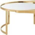 thumbnail image 5 of 32" Gold Glass Free form Mirrored Coffee Table, 5 of 10