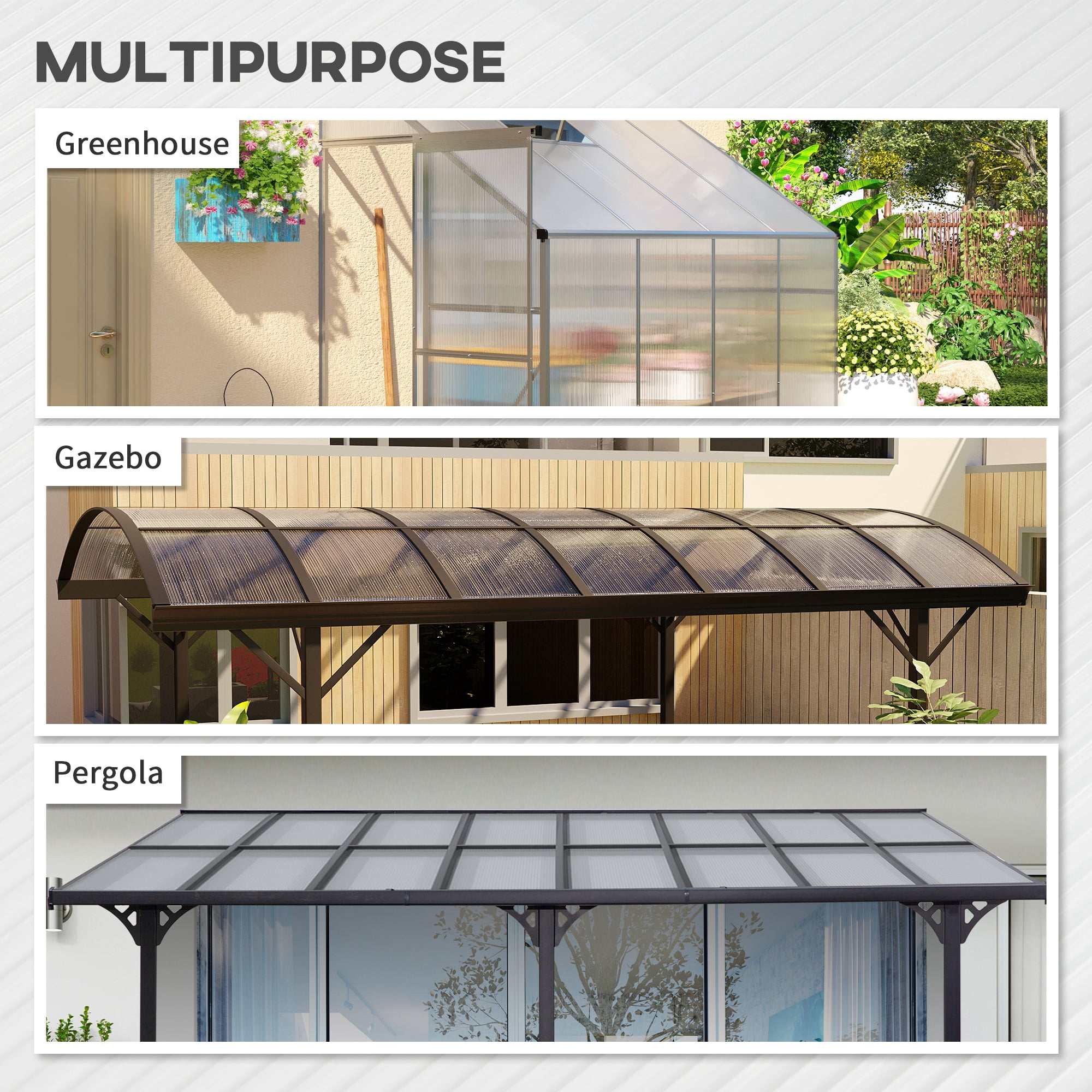 Outsunny 14 Piece Twin-Wall Polycarbonate Greenhouse Panels, 4' x 2' x 0.16"