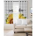 thumbnail image 2 of Sunflowers Bees Blackout Curtains for Bedroom Living Room Darkening Curtains 90 Inch Grey Check Sunshine Watercolor Floral Black Out Window Curtain Privacy Window Treatment Grommet Drapes 52"x90"x2, 2 of 9