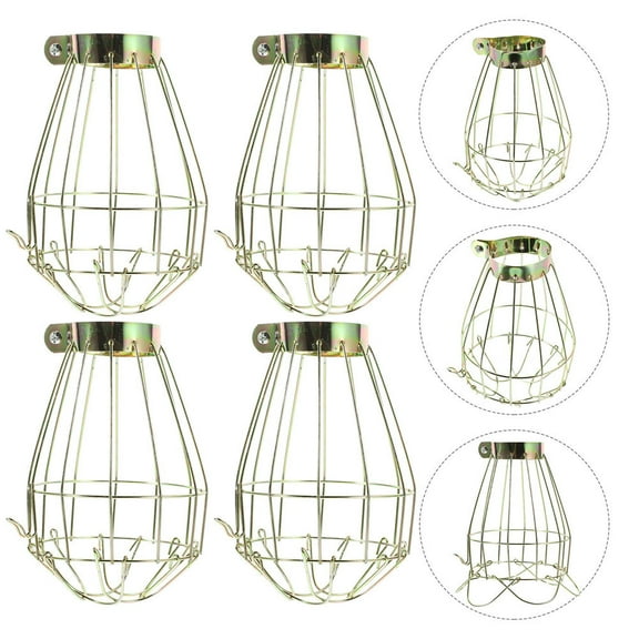 FRCOLOR 8pcs Industrial Lamp Shade Metal Lamp Shade Birdcage Lamp Shade Cage Lamp Shade Light Bulb Protector Light Bulb Protector Cage Hanging Light Shade