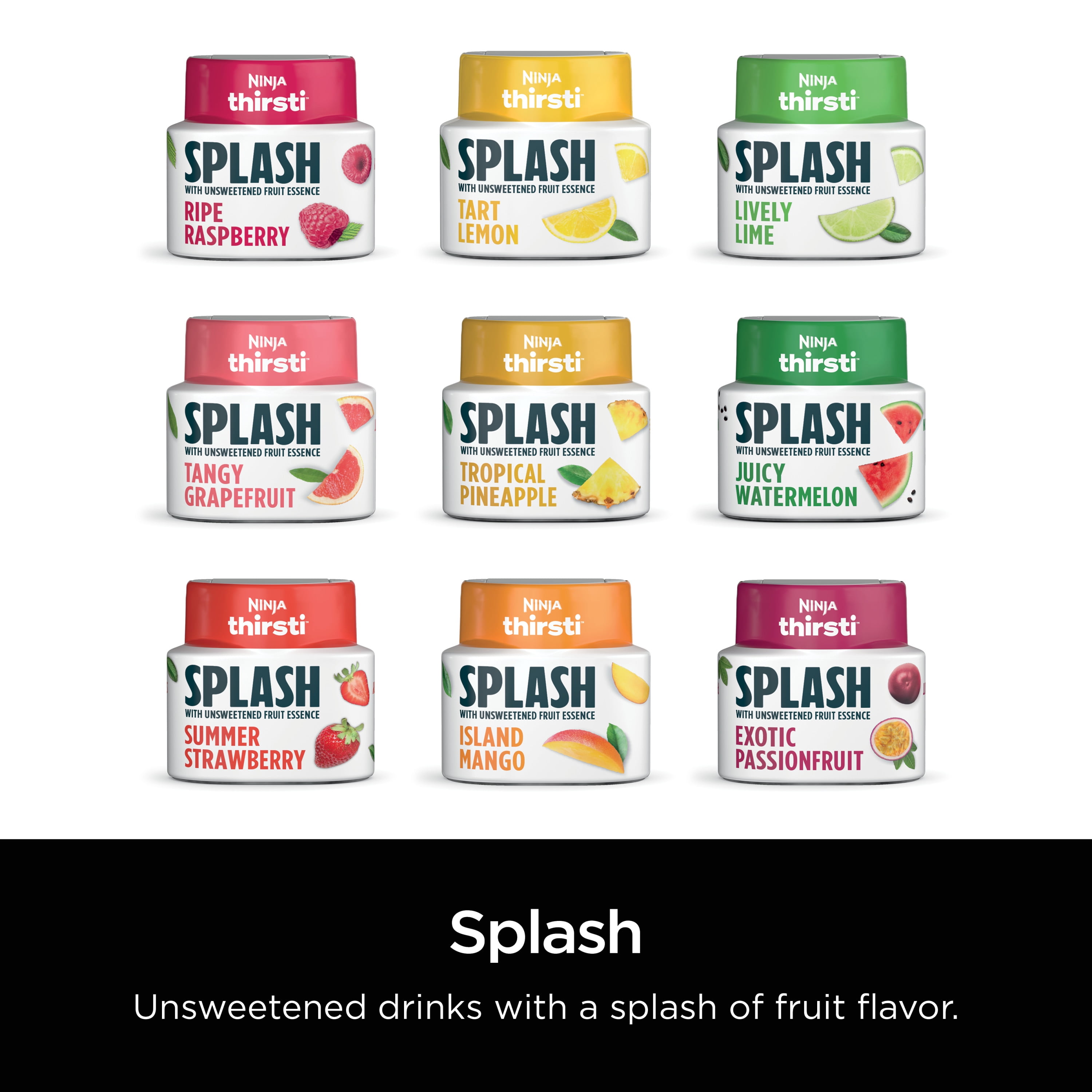 Ninja Thirsti SPLASH Unsweetened Ripe Raspberry Flavored Water Drops/3pk  WCFRASPAM