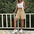 thumbnail image 5 of Women's Hiking Cargo Shorts Lightweight Quick Dry Summer Casual Athletic Shorts Camping Travel Pockets by Yigetop Khaki XL, 5 of 7