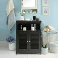 thumbnail image 3 of Costway Bathroom Storage Wood Floor Cabinet with Double Shutter Door Black, 3 of 10