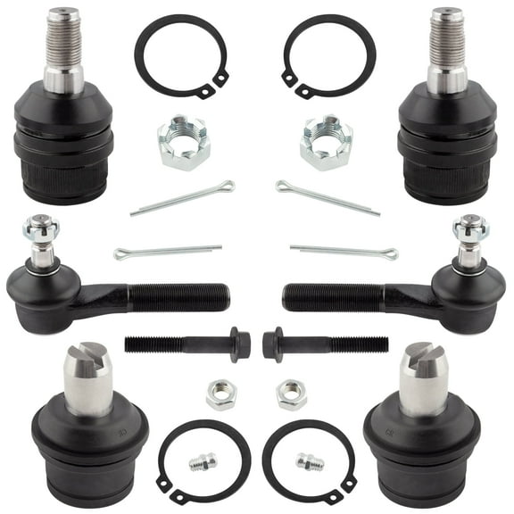 BOXI 6pcs Upper Lower Ball Joint Outer Tie Rod Kit for Ford F-150 1987 1988 1989 1990 1991 1992 1993 1994 1995 1996 2WD/RWD ONLY | K8431 K8432 ES2078 ES2077