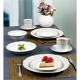 thumbnail image 3 of Lorren Home Trends 24 Piece Wavy Porcelain Tova Collection Dinnerware Set, Gold, 3 of 4
